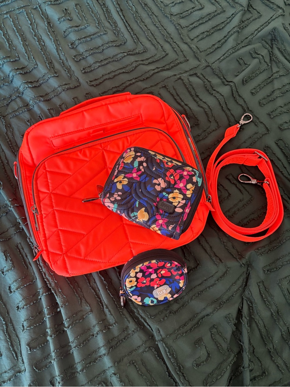 Lug coral Ranger with wildflower Splits and circle pouch set